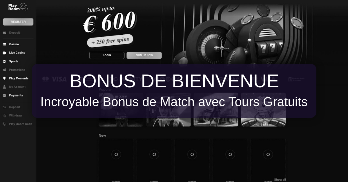 PlayBoom Casino welcome bonus