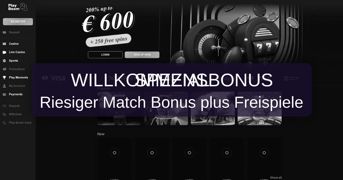 PlayBoom Casino welcome bonus