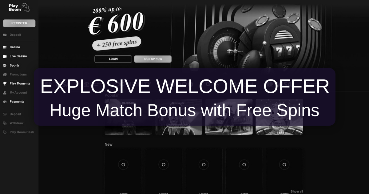 PlayBoom Casino welcome bonus